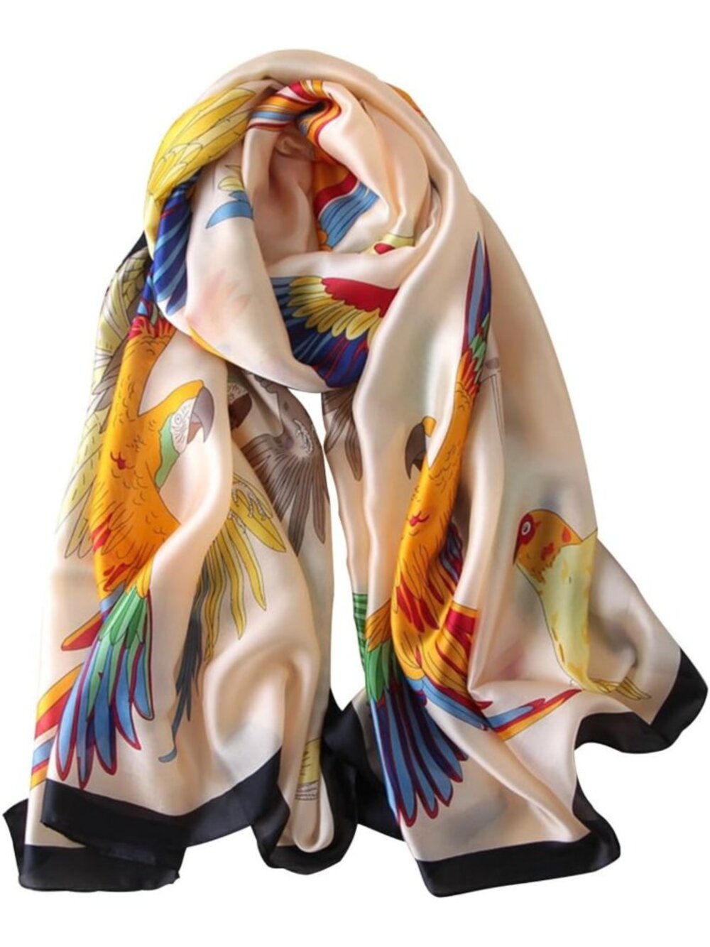 Luxury 100% Mulberry Silk Scarf - Long Lightweight Satin Wrap for Women